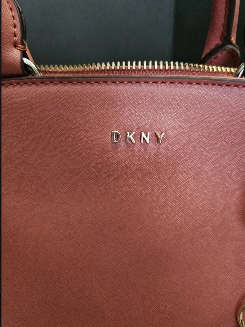 DKNY Dusty Rose Pink Saffiano Satchel with Removable Strap